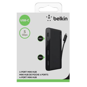 Belkin贝尔金Type-C 4口集线器USB-C hub HUB MacBook笔记本分线器