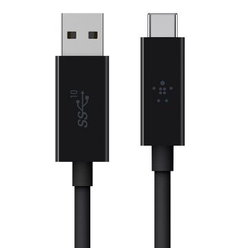 Belkin USB3.1转Type-C移动硬盘传输数据线USB-A转USB-C电脑手机充电线F2CU029bt1M-BLK