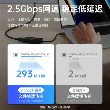 Belkin贝尔金USB-C转2.5GB以太网适配器typec千兆网口拓展游戏外接网线转接头笔记本转换器