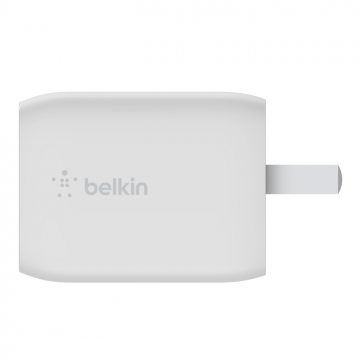 Belkin贝尔金65W双口USB-C氮化镓PD充电器Typec适用苹果iPhone15/14/13华为手机笔记本Macbook电脑iPad快充插头WCH013