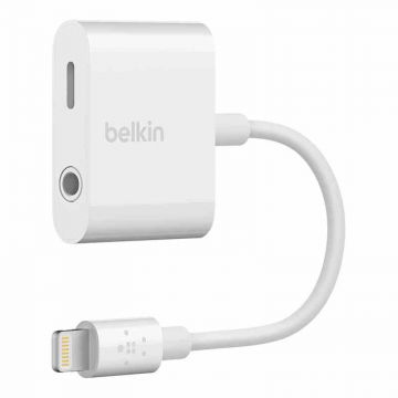 Belkin贝尔金苹果转接头iPhone8/X 充电听歌二合一耳机音频分线器F8J212bt