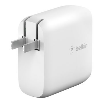 belkin贝尔金GaN氮化镓充电器iphone13/iPhone12/ipad/macbook双口63W快充头WCH003yzWH